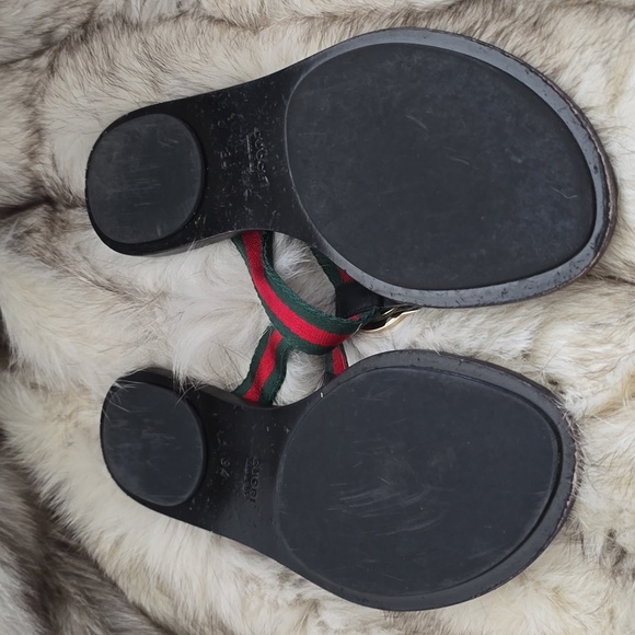 Gucci Interlocking Double G Logo Thong Flip Flap Sandals Guccissima Sz 34 IT - Picture 9 of 17